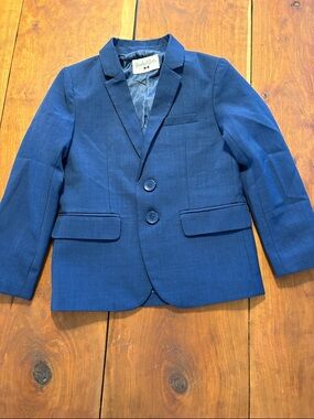 Jewels & Gents Navy Blue Boys' Two-Button Blazer 4T